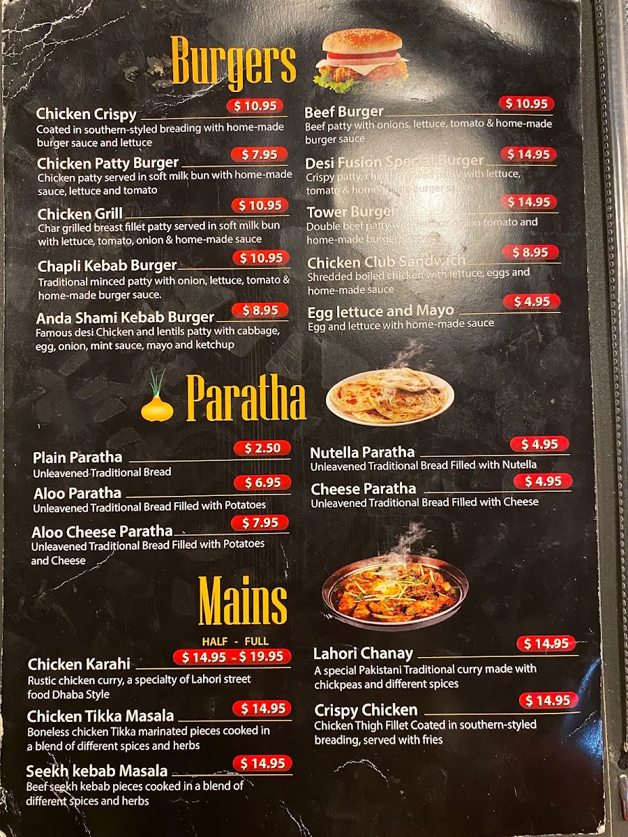Menu, Desi Fusion