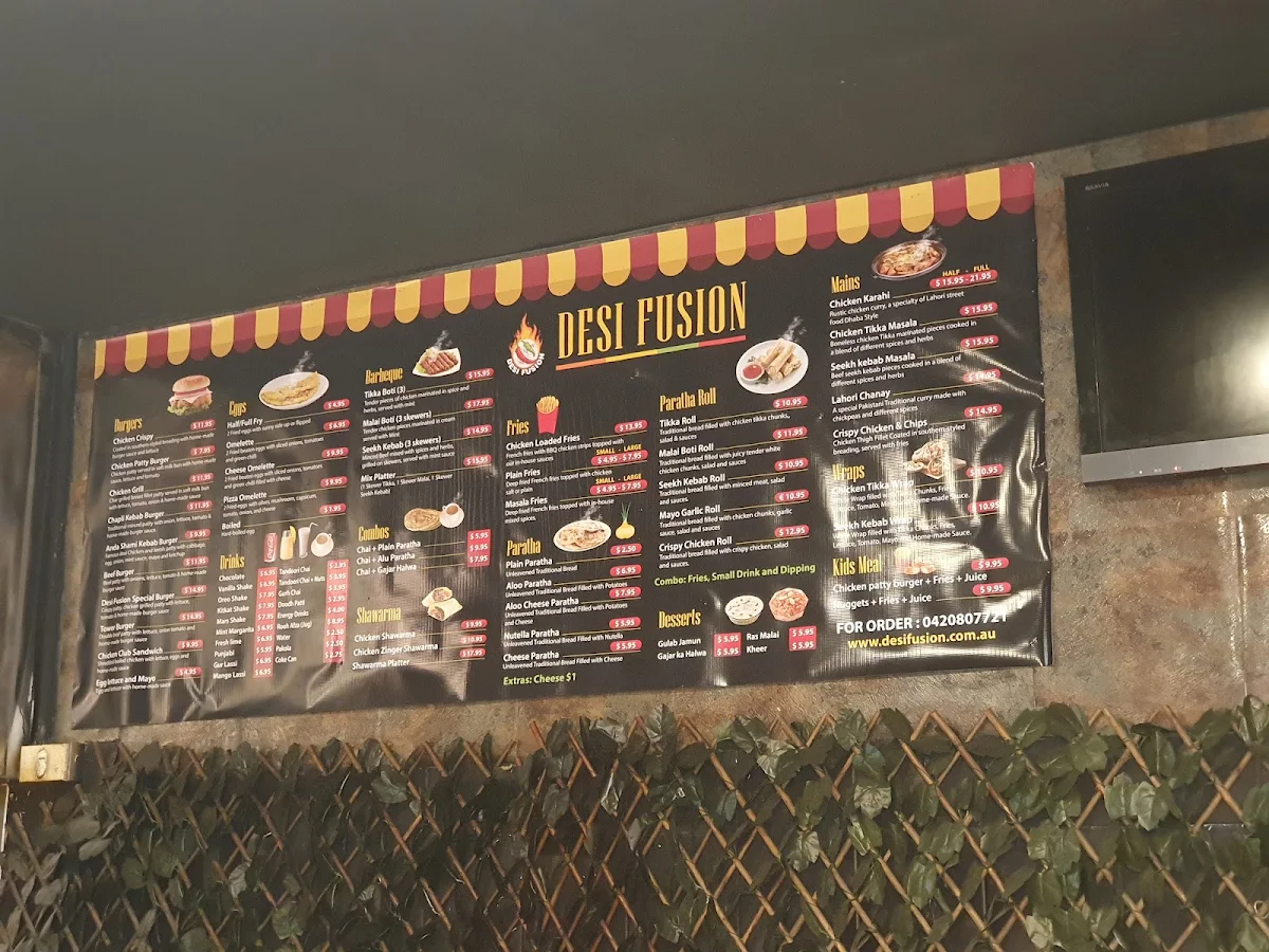 Menu, Desi Fusion