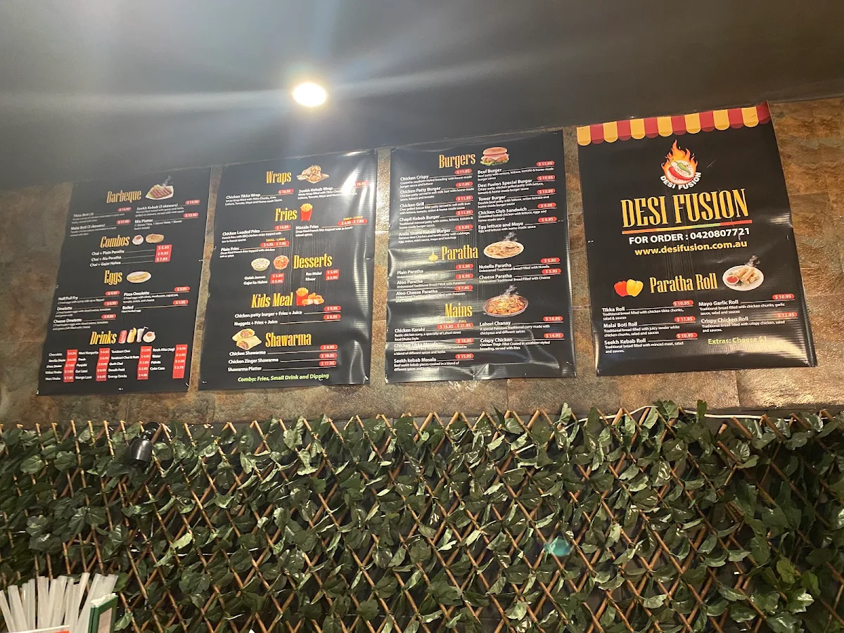 Menu, Desi Fusion