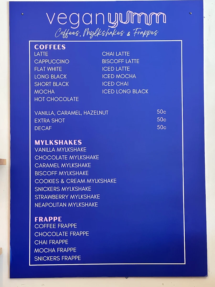 Menu, Veganyumm