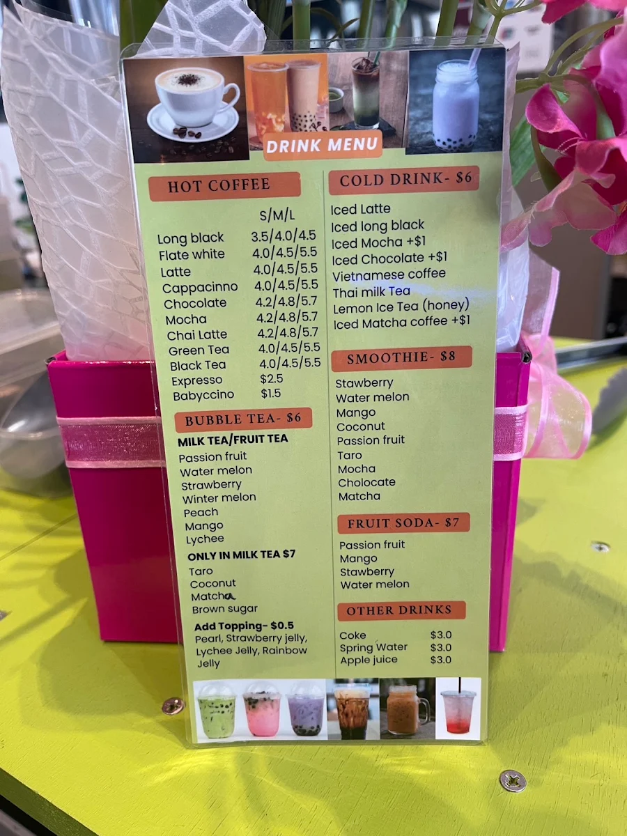 Menu, Thailicious at Clyde