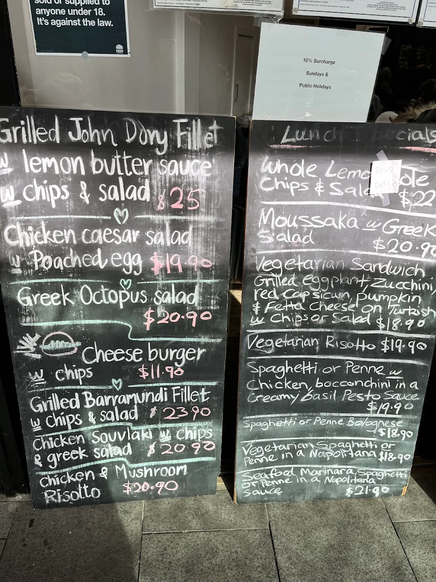 Menu, Two Brothers Cafe
