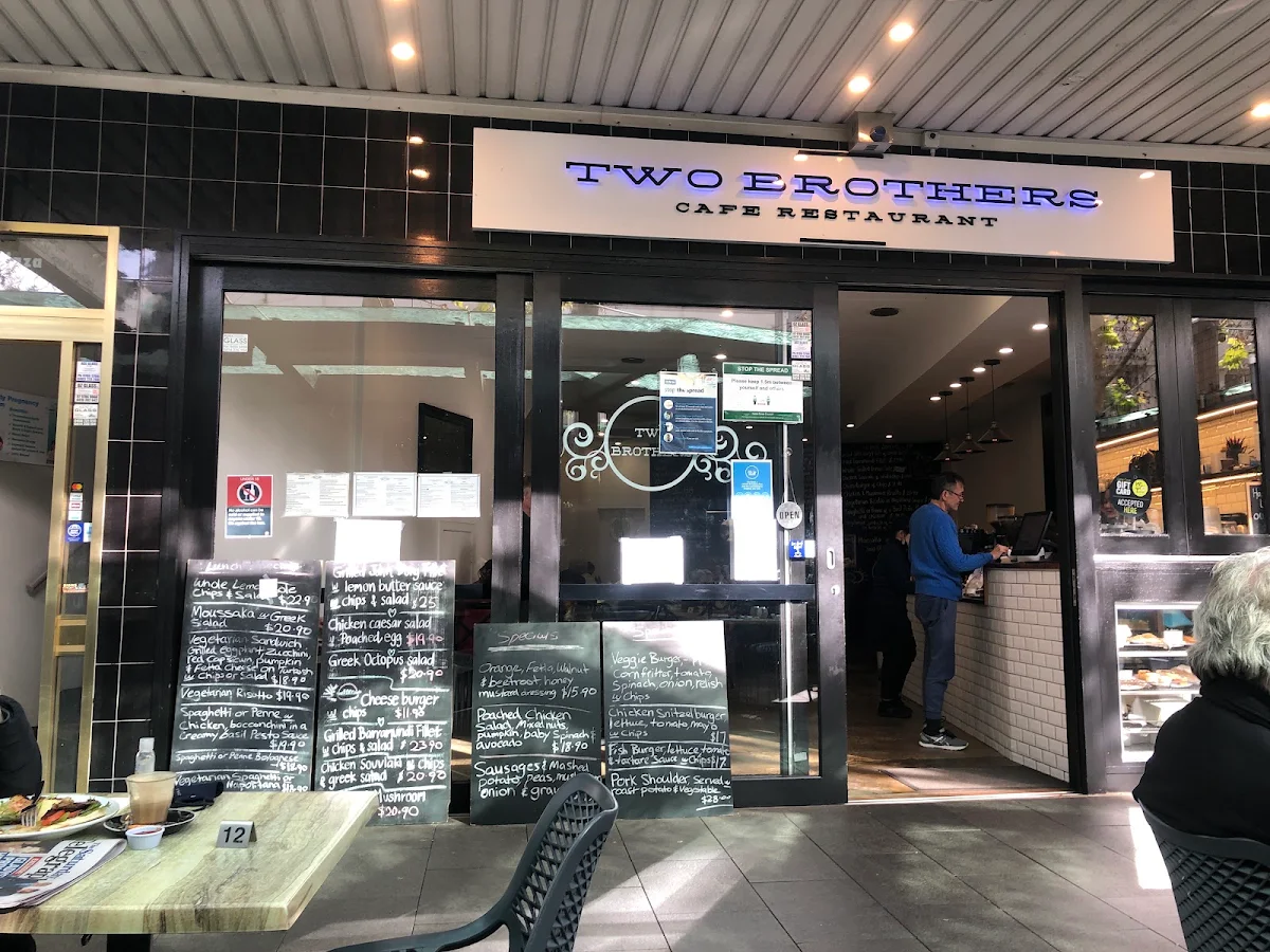 Menu, Two Brothers Cafe