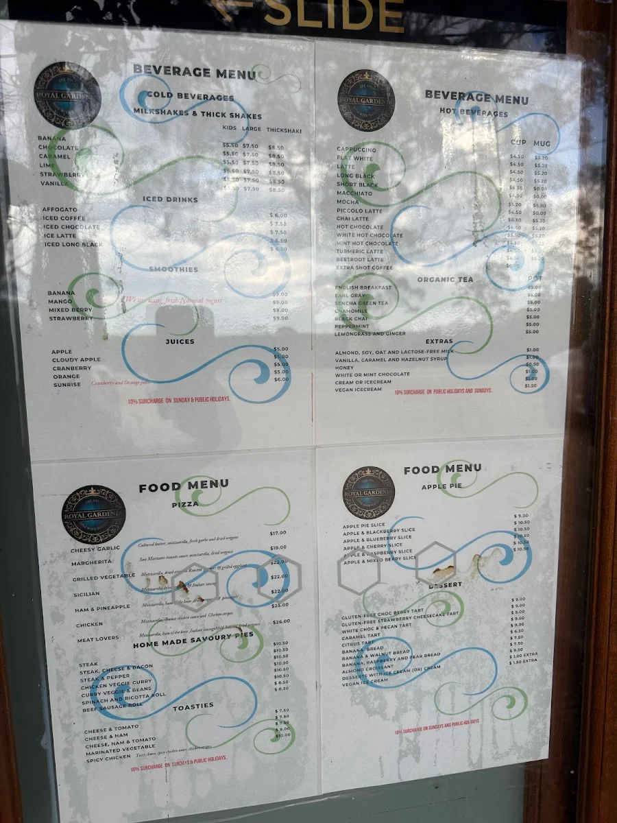 Menu, Royal Gardenia