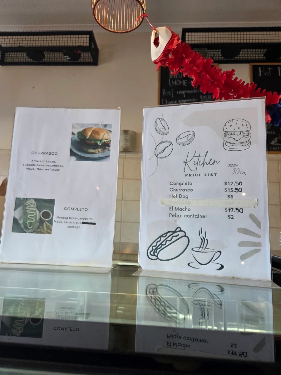 Menu, Marcianos Latin Bakehouse