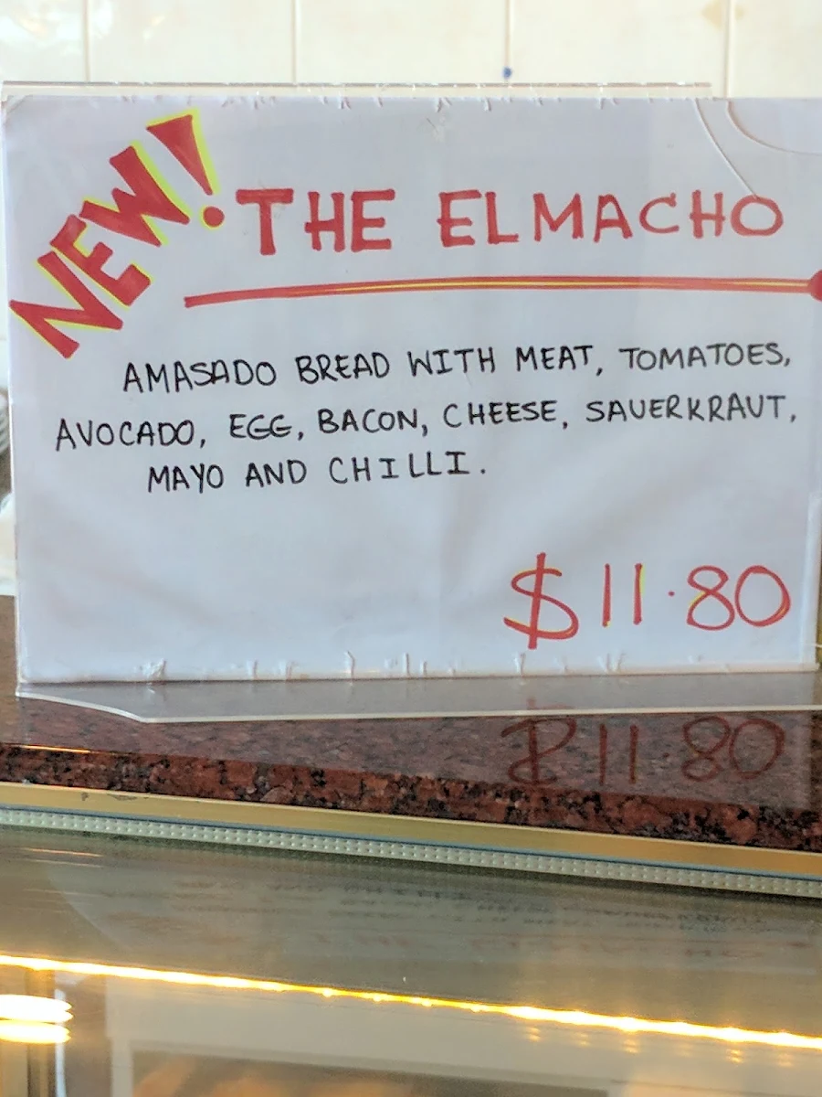 Menu, Marcianos Latin Bakehouse