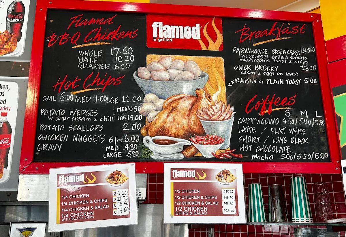 Menu, Flamed & Grilled Seafood