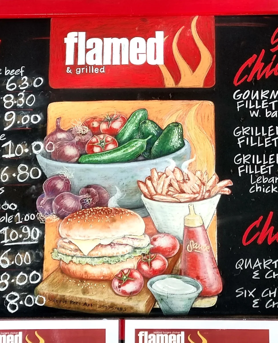 Menu, Flamed & Grilled Seafood