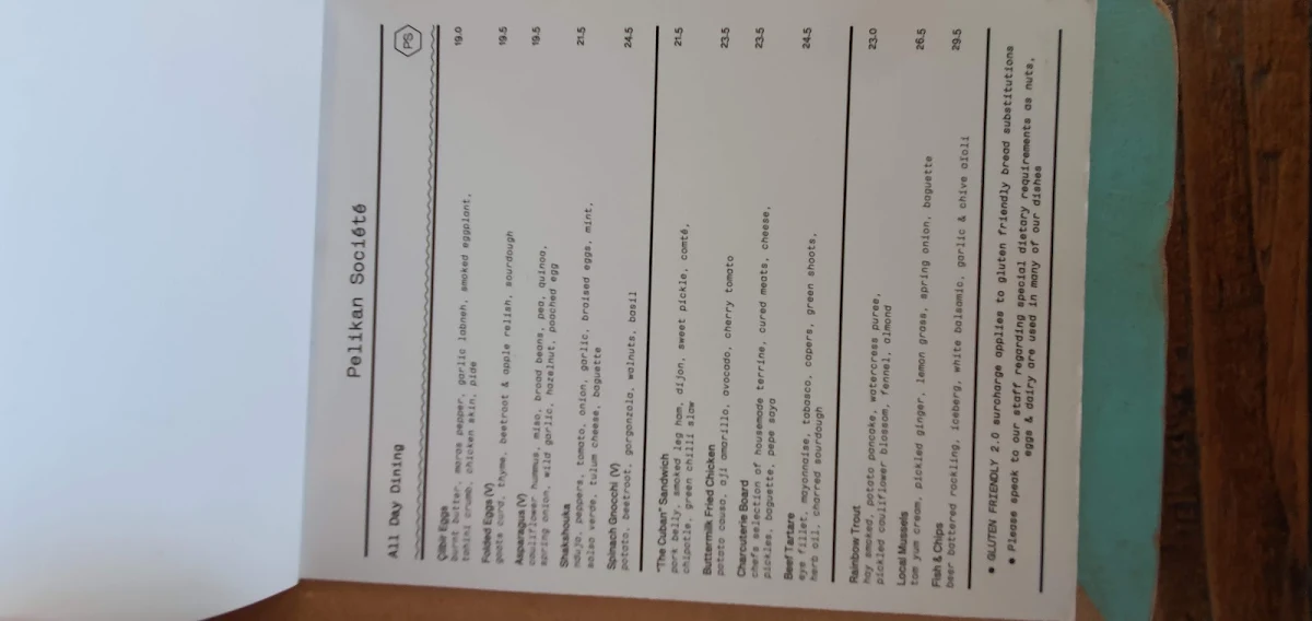 Menu, Pelikan Société