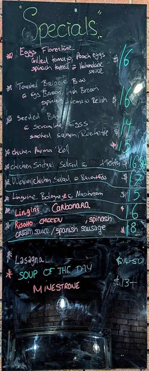 Menu, Lorenzo's Espresso