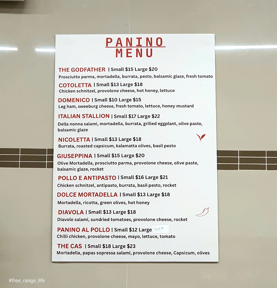 Menu, JNM Deli/Cafe