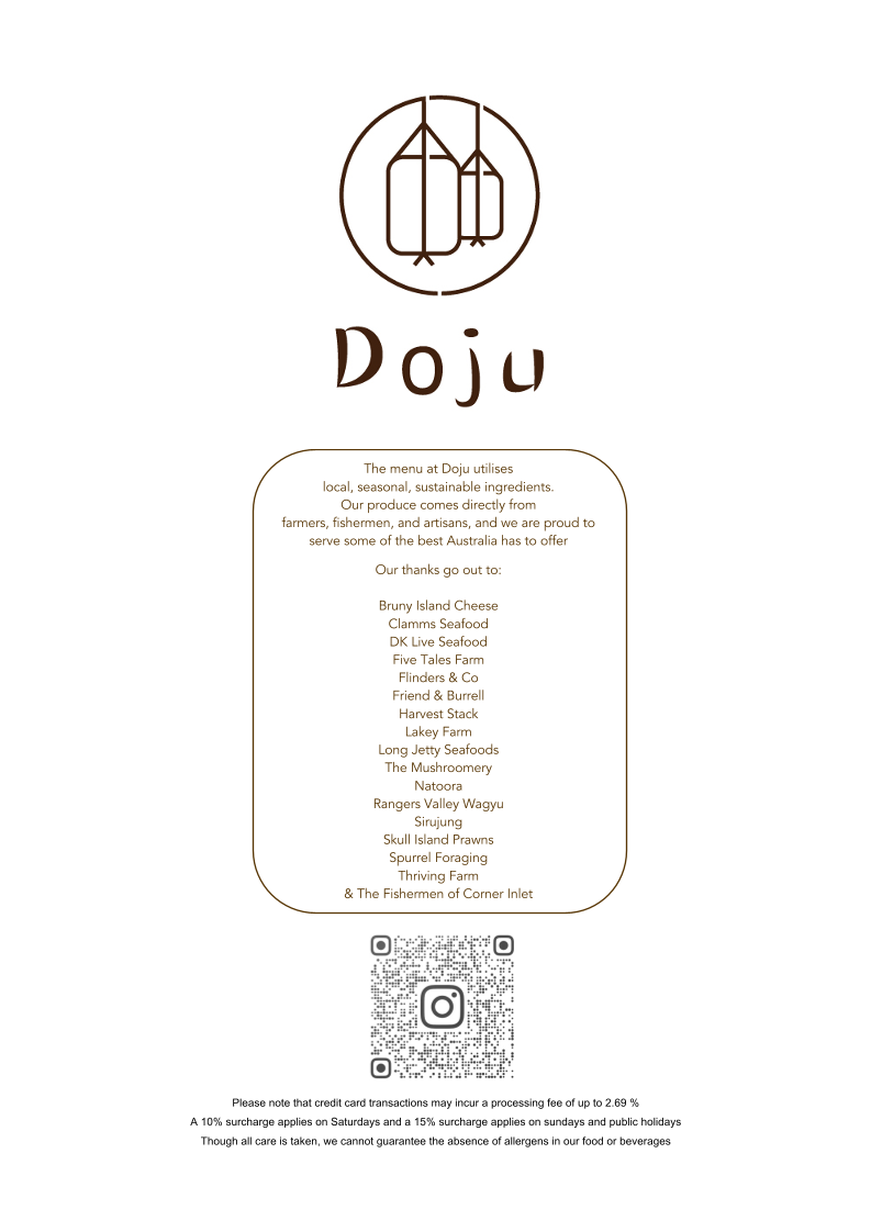 Menu, Doju