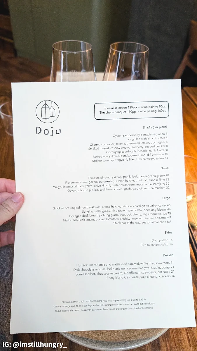 Menu, Doju