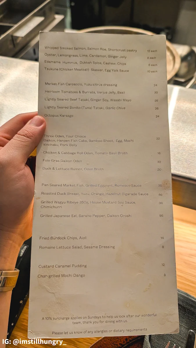 Menu, Doju