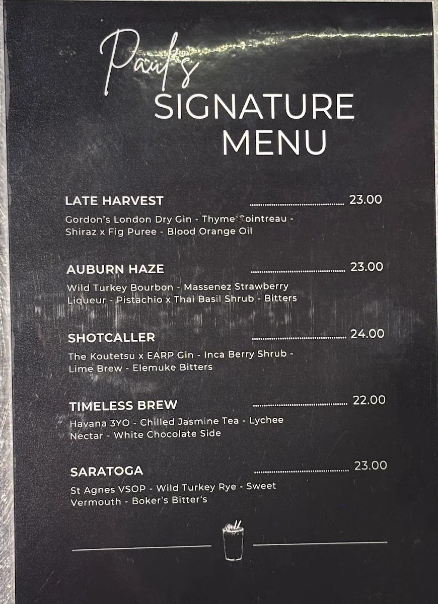 Menu, Paul's Asian Affair