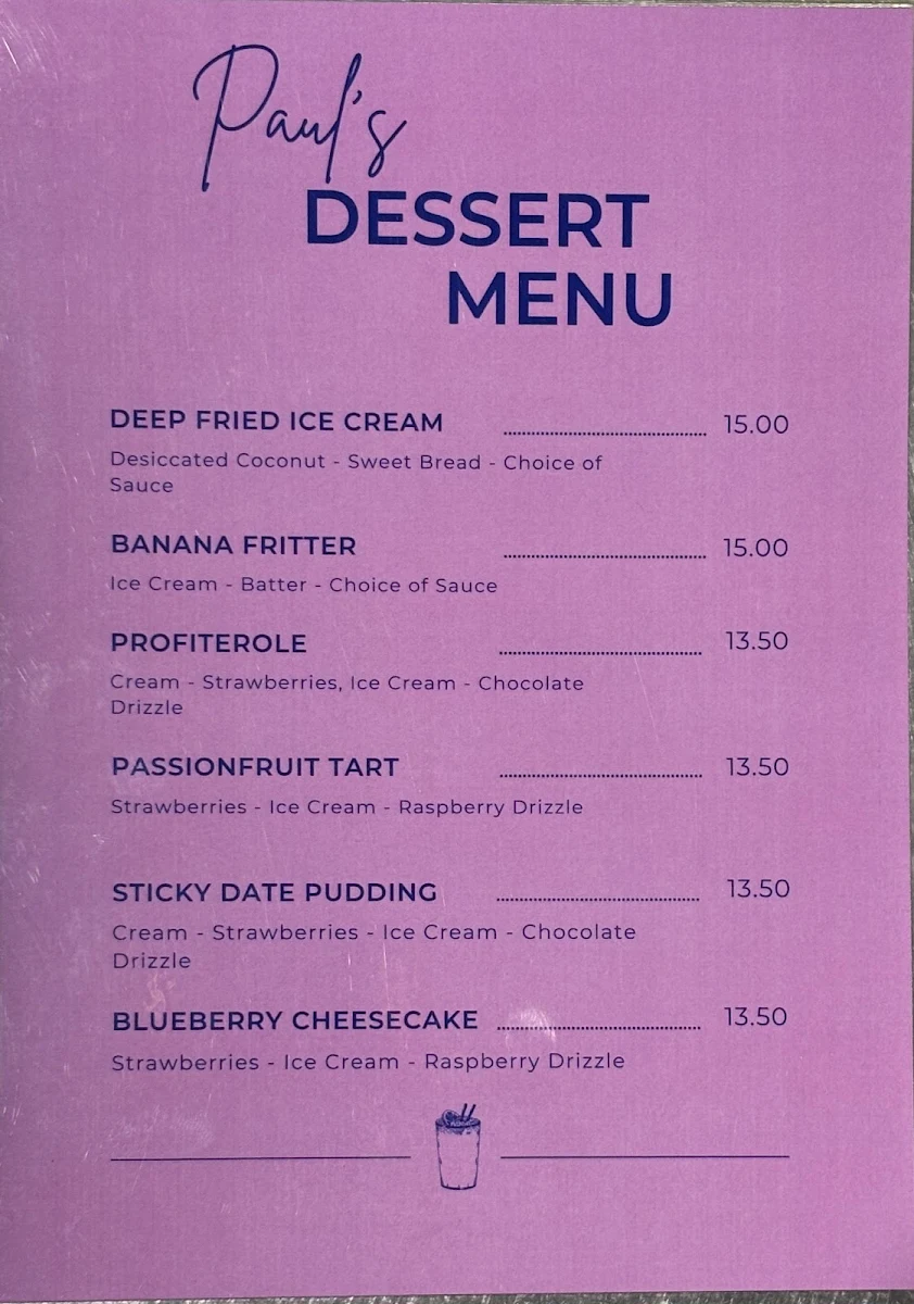 Menu, Paul's Asian Affair