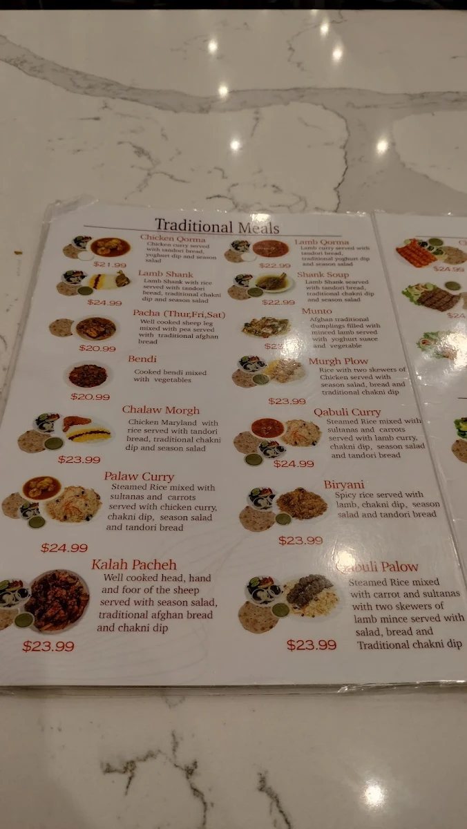 Menu, Red Rooster Taylors Lakes