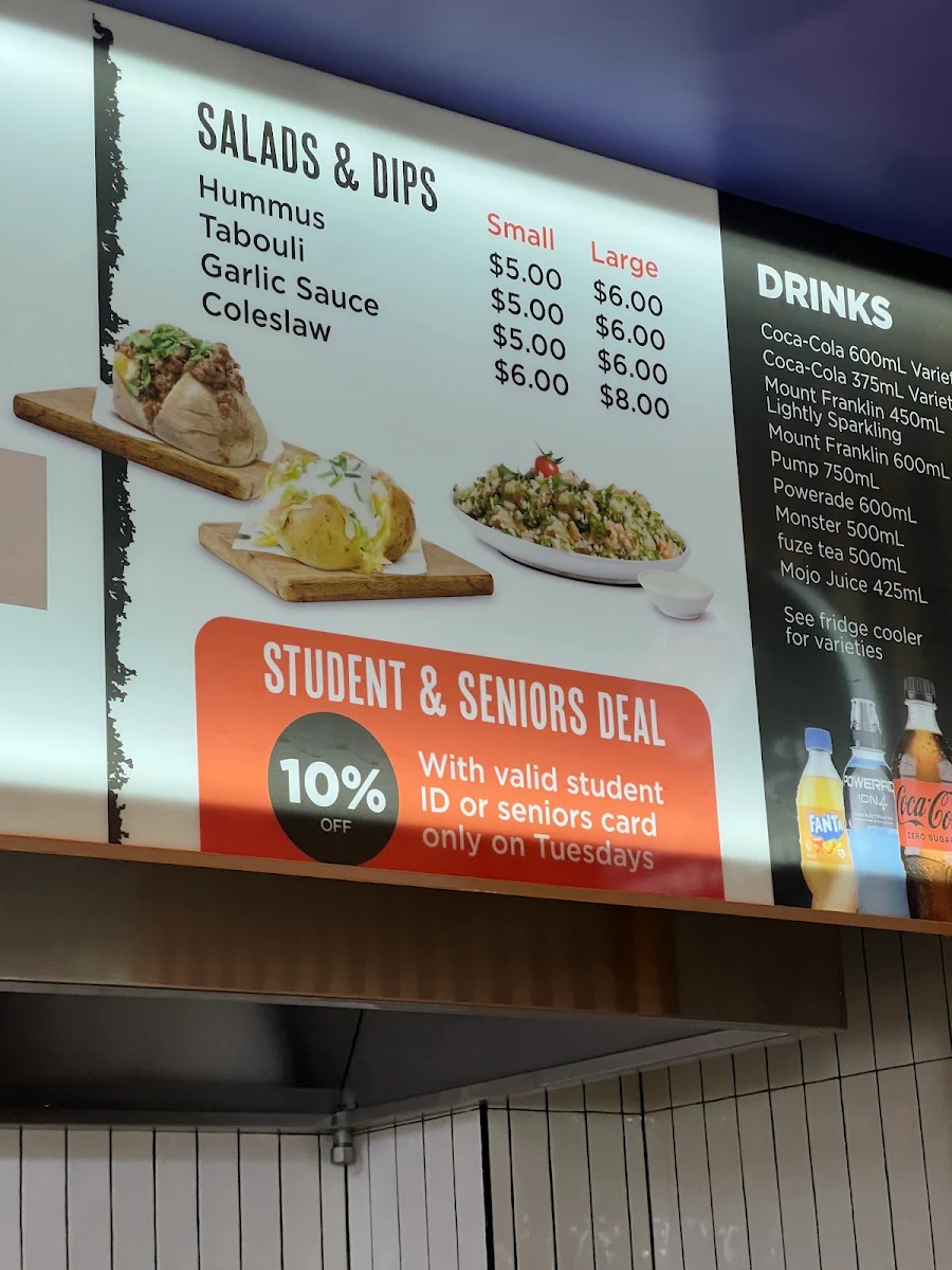 Menu, Baba's Yiros & Spuds