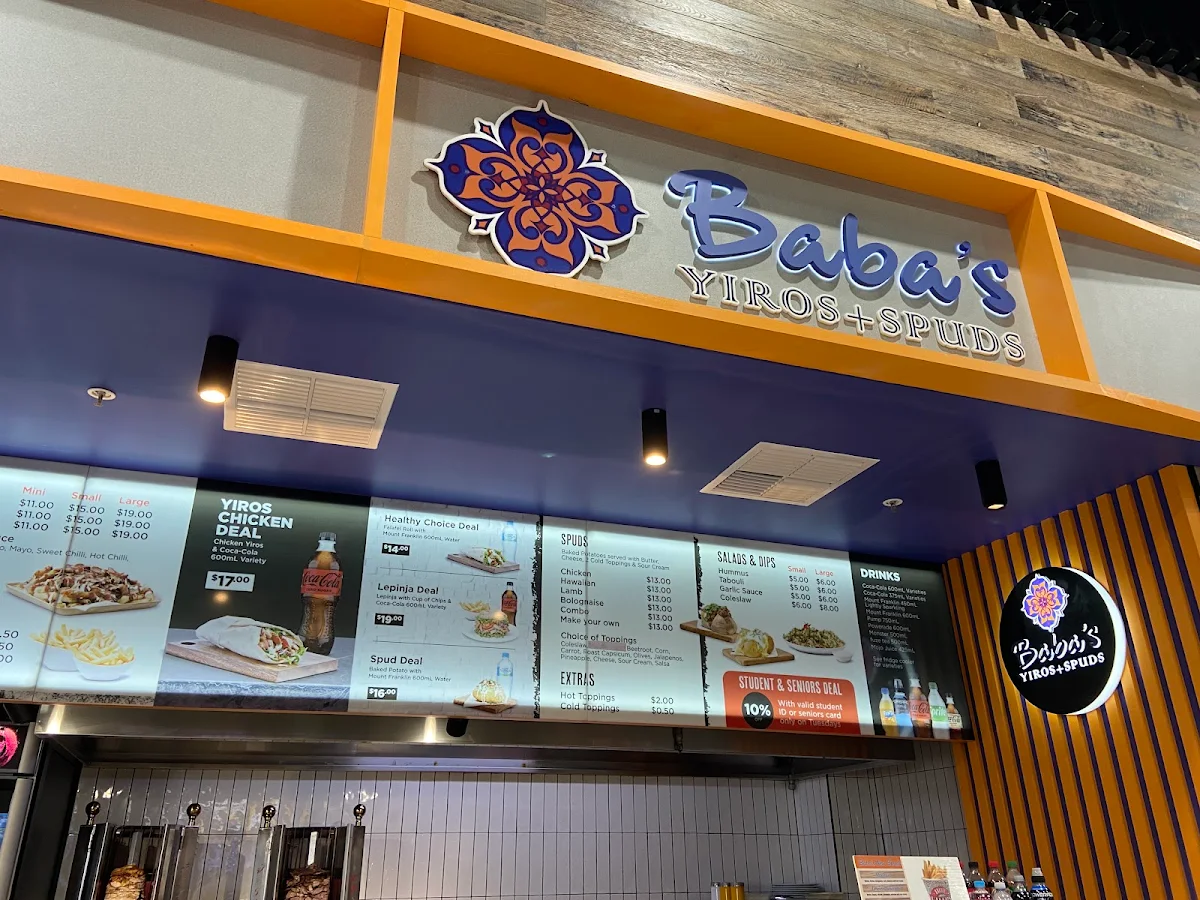 Menu, Baba's Yiros & Spuds