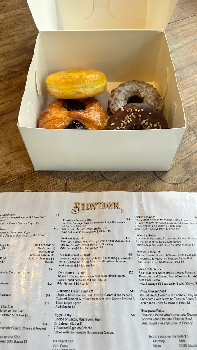 Menu, Brewtown Newtown