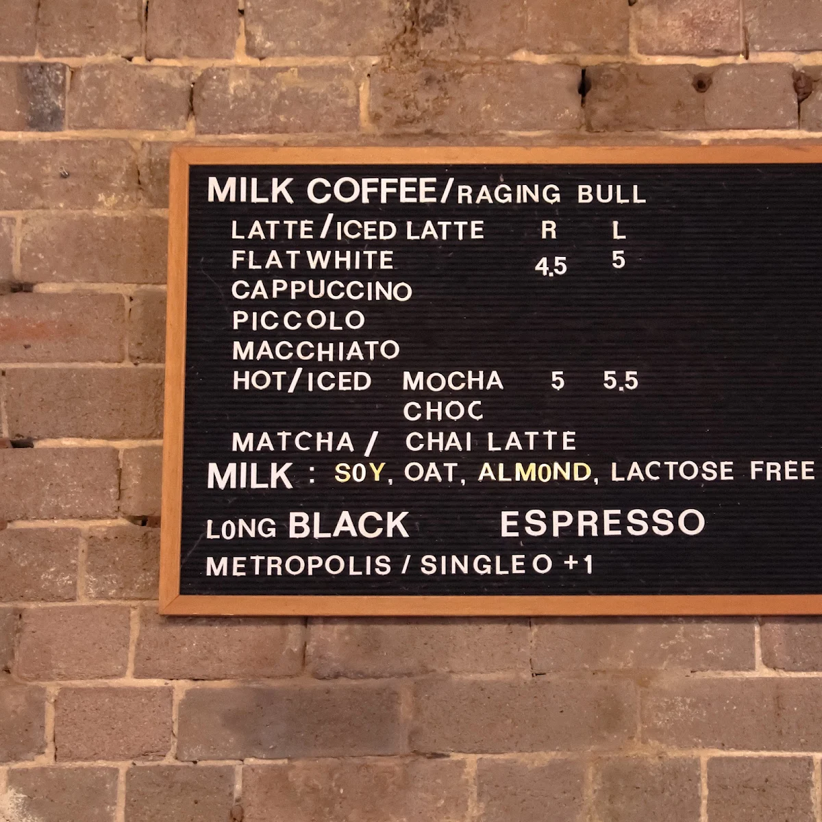 Menu, Brewtown Newtown