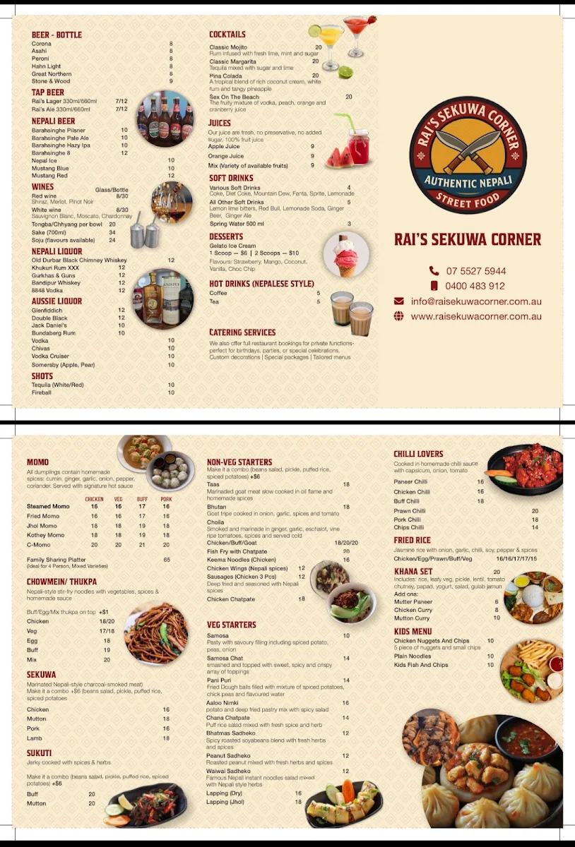 Menu, Rai's Sekuwa Corner