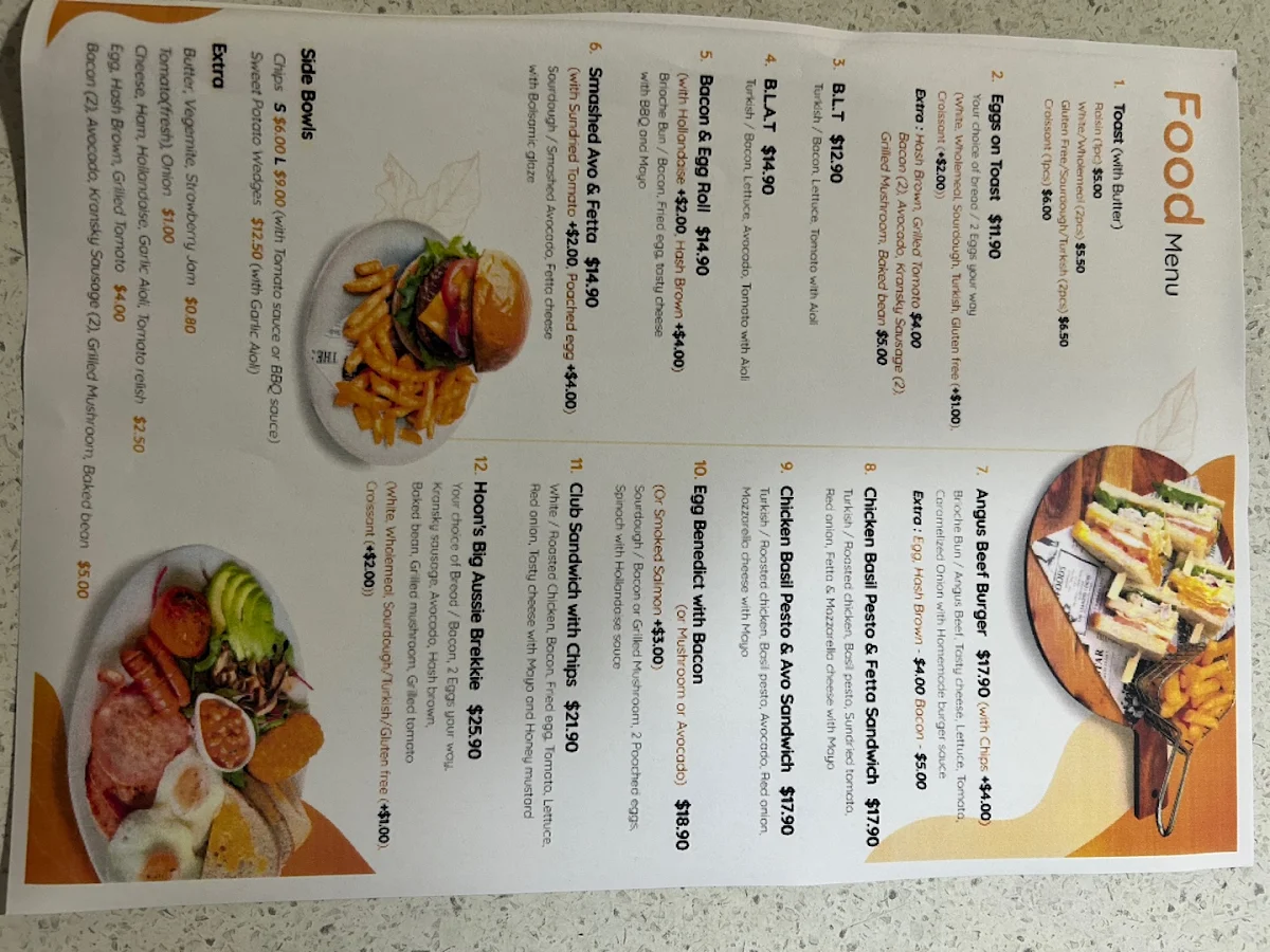 Menu, ISAAC CAFE