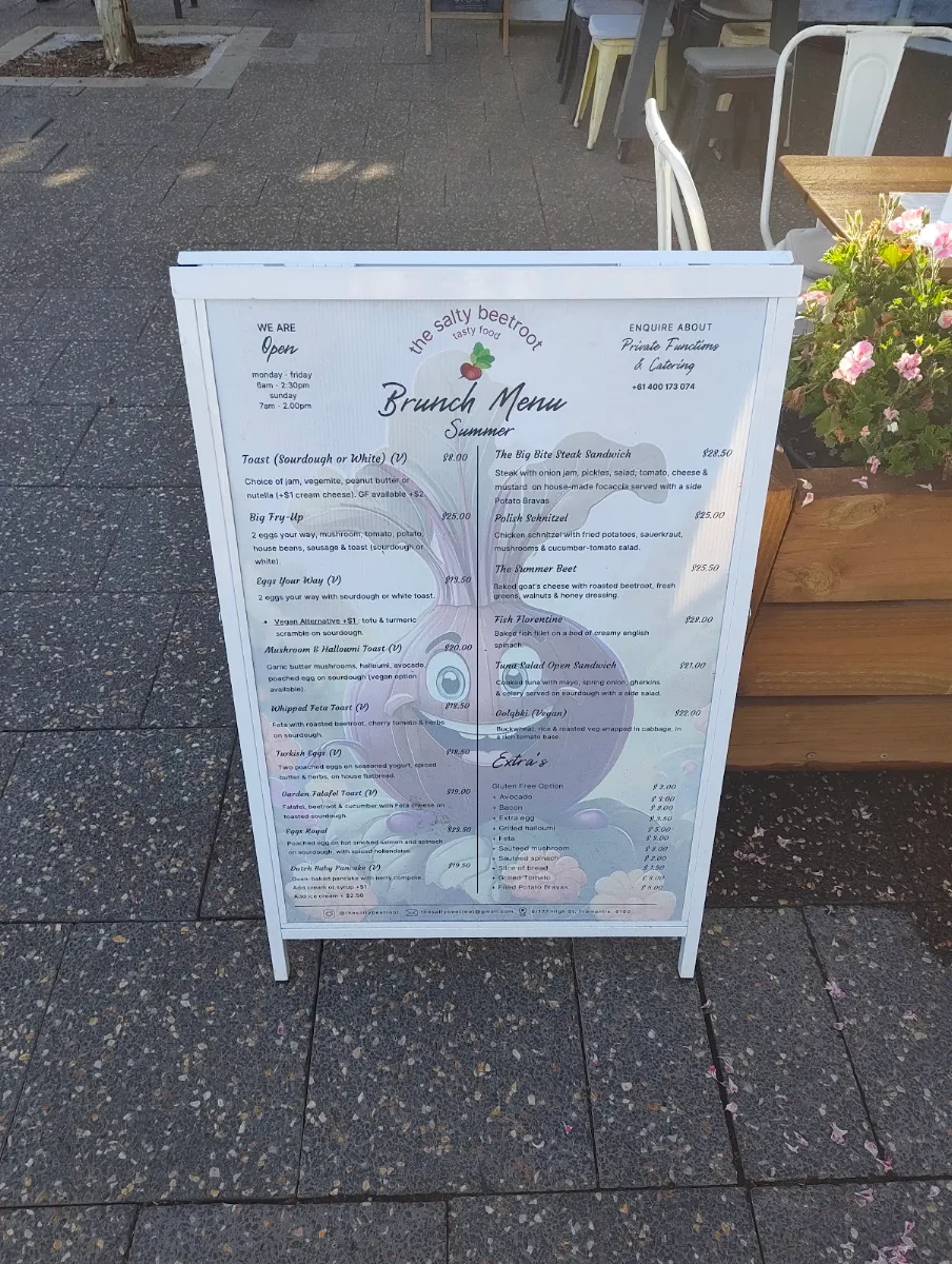 Menu, The Salty Beetroot