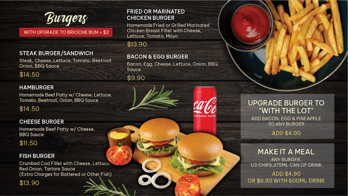 Menu, Kameruka Seafood