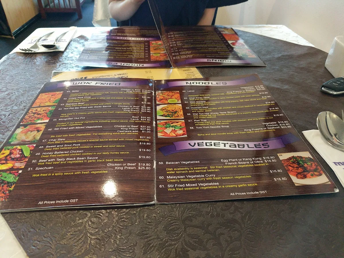 Menu, Malaysia House