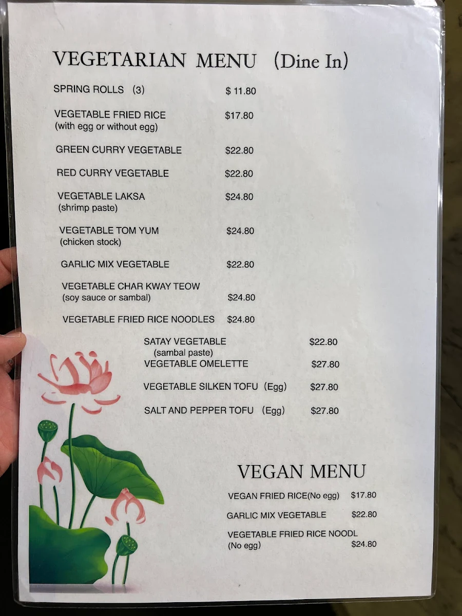Menu, Malaysia House