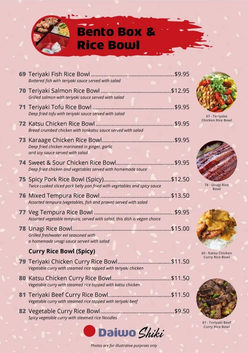 Menu, Daiwo Shiki
