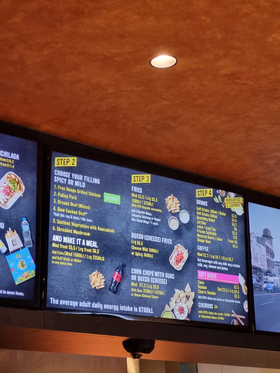 Menu, Guzman y Gomez - Capalaba