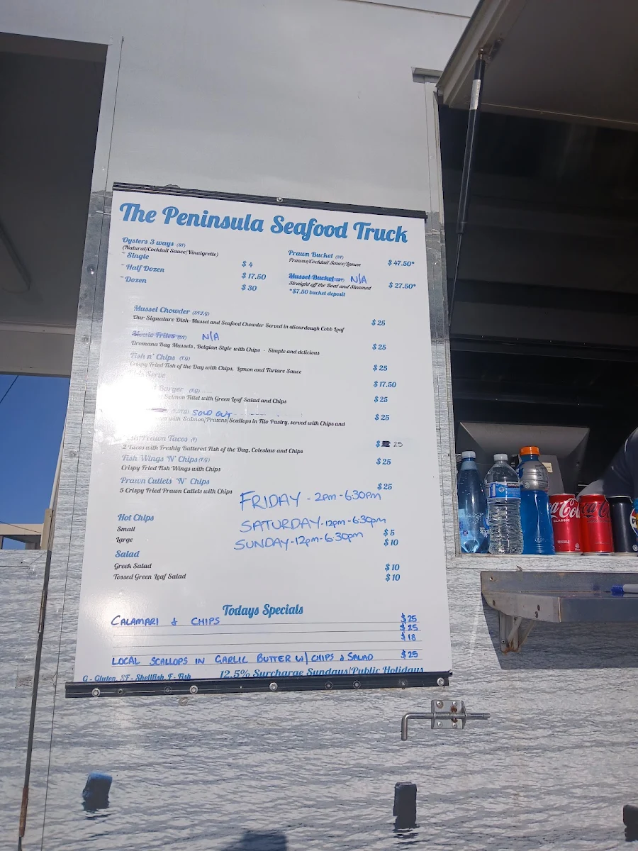 Menu, The Seafood Truck