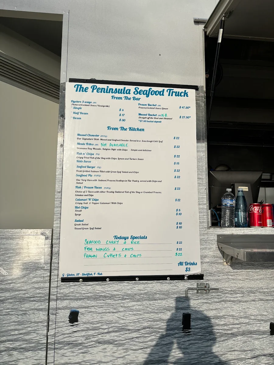 Menu, The Seafood Truck