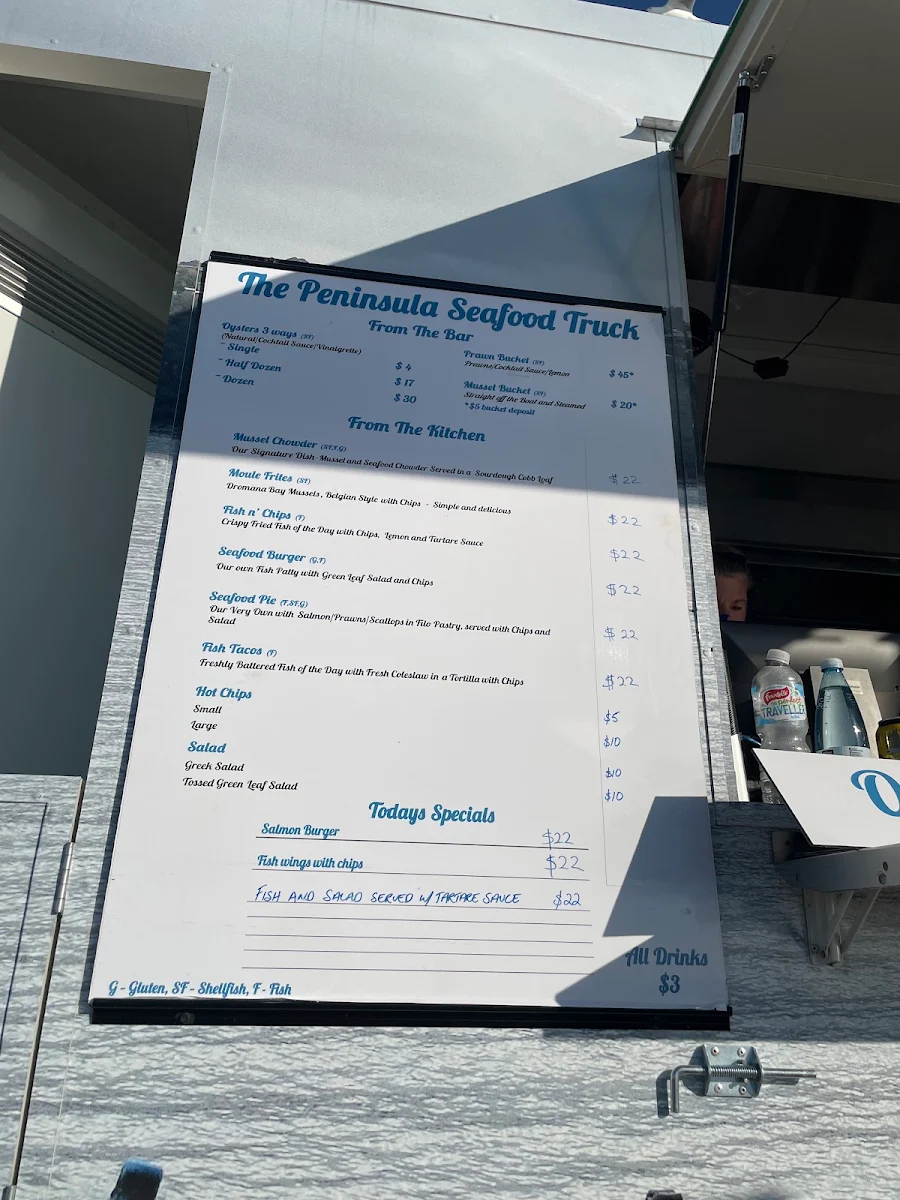 Menu, The Seafood Truck