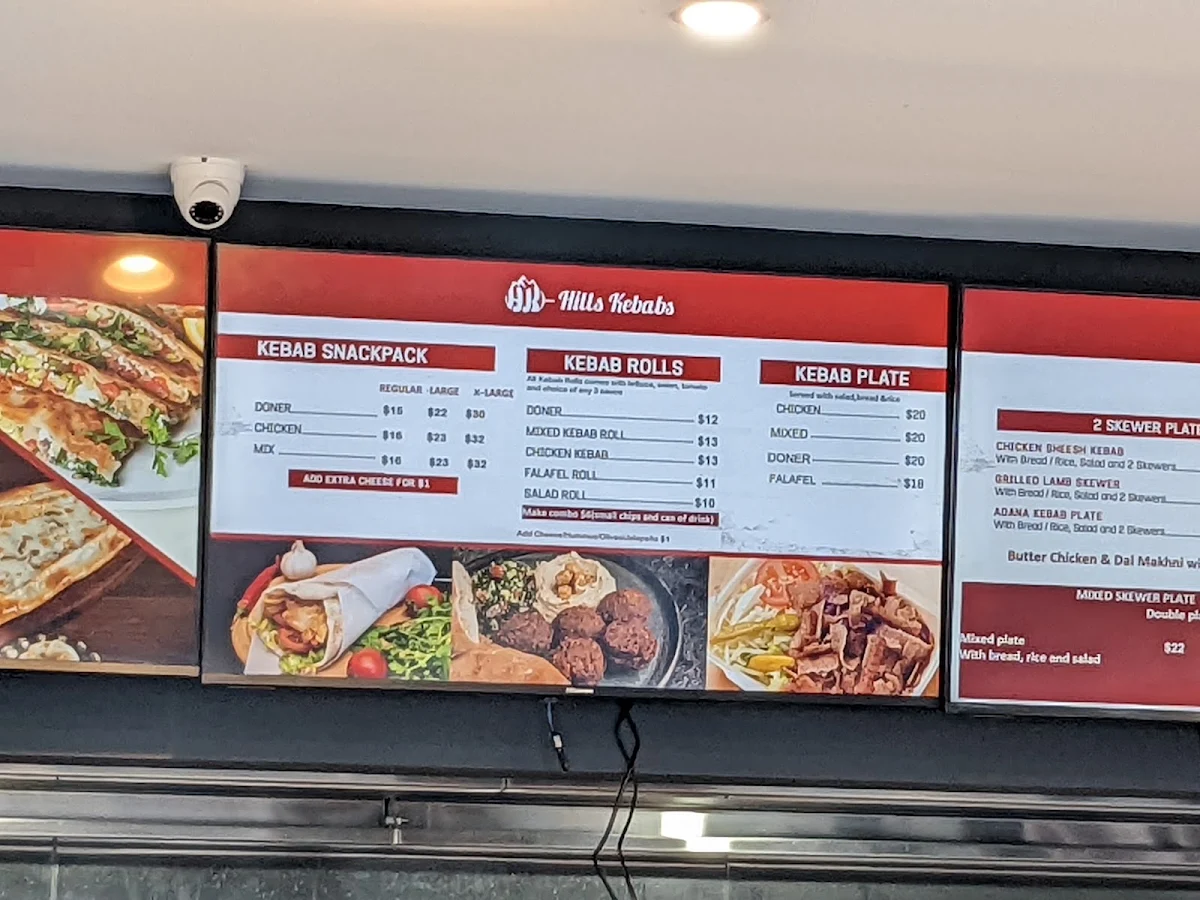 Menu, Hills Kebabs & Hills Thai ( Kebabs, Thai, Seafood, Pizza, Burgers, Gozleme)