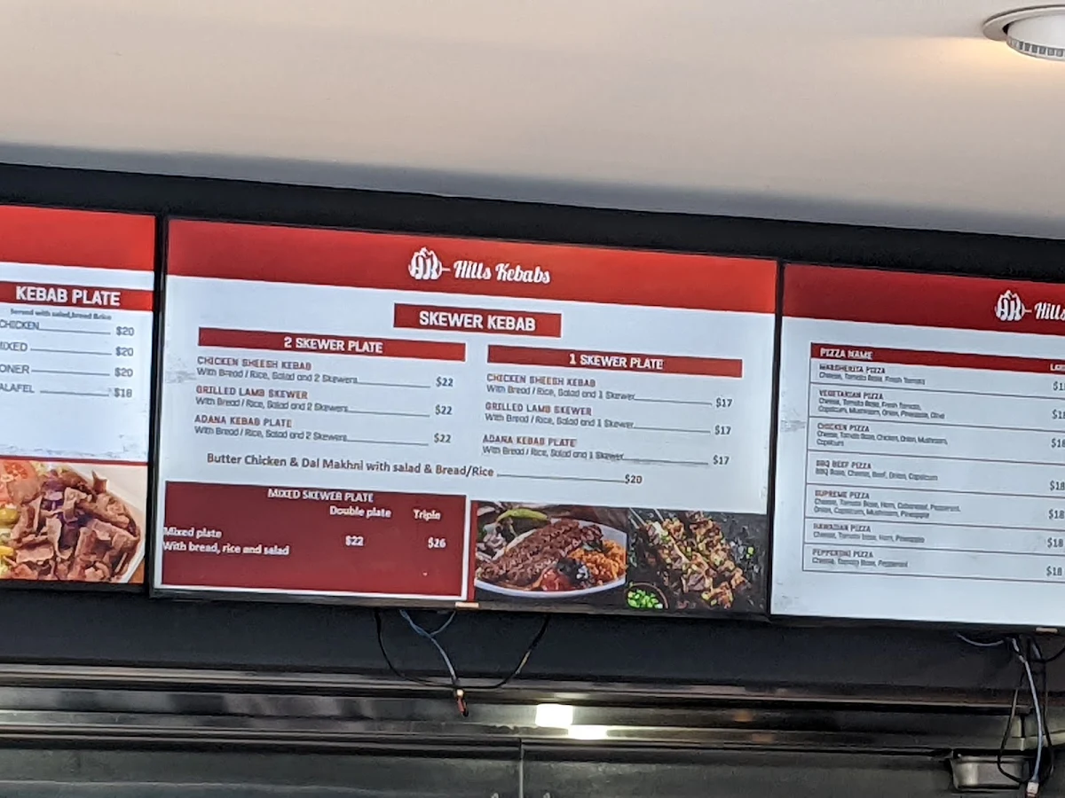 Menu, Hills Kebabs & Hills Thai ( Kebabs, Thai, Seafood, Pizza, Burgers, Gozleme)