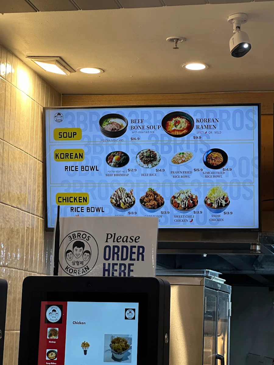 Menu, 3 Bros Korean bistro ( Up Town)