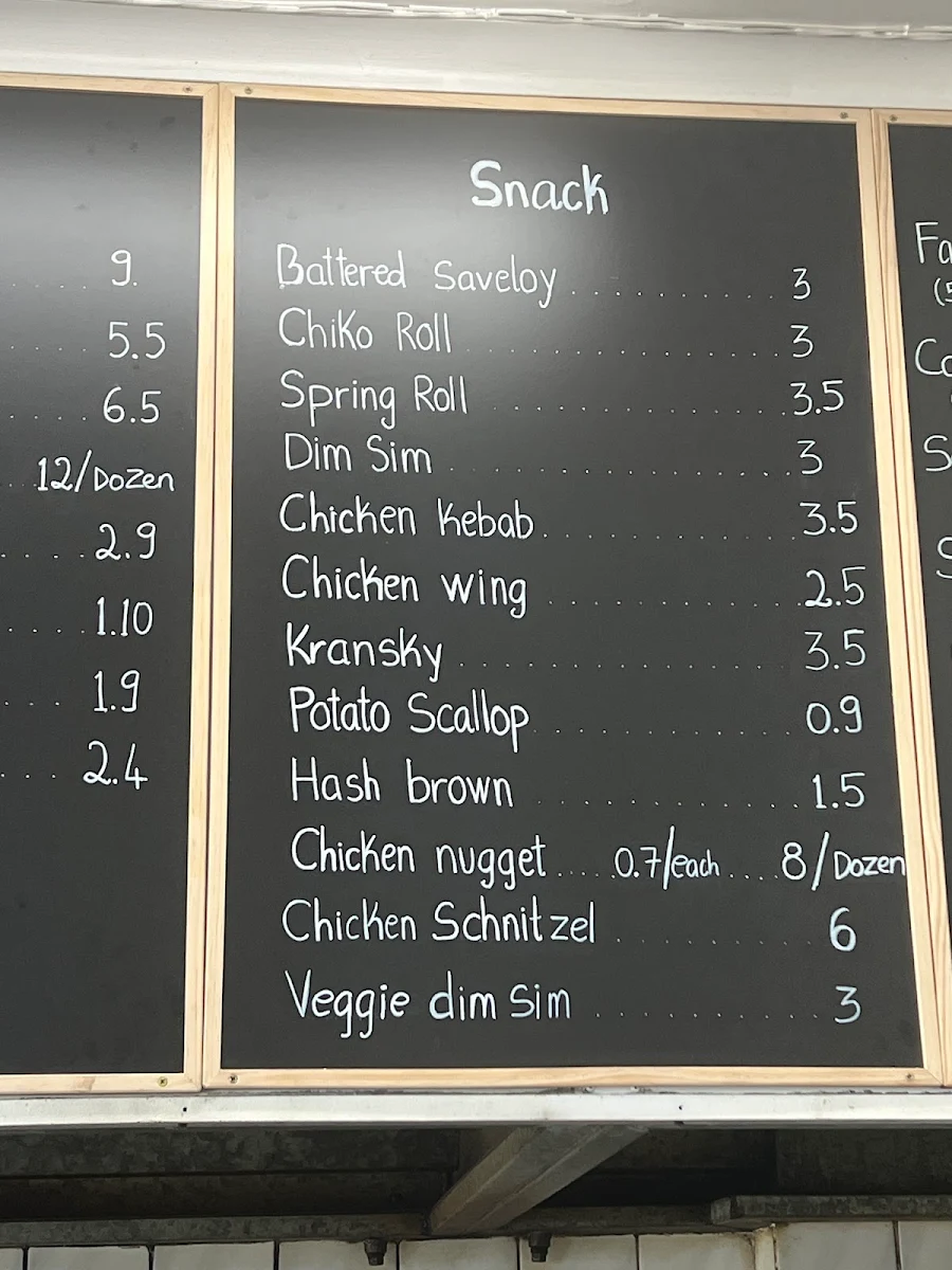 Menu, George's Charcoal Chicken