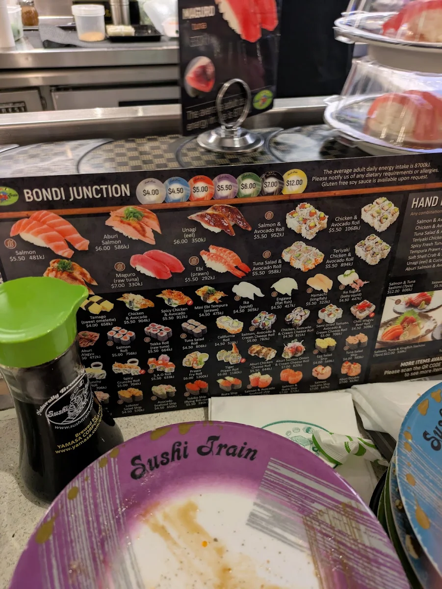 Menu, Sushi Train Bondi Junction