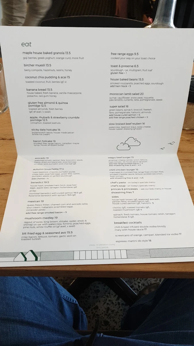 Menu, District Brewer - Cafe Bentleigh