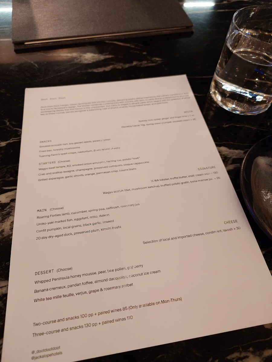 Menu, Doot Doot Doot