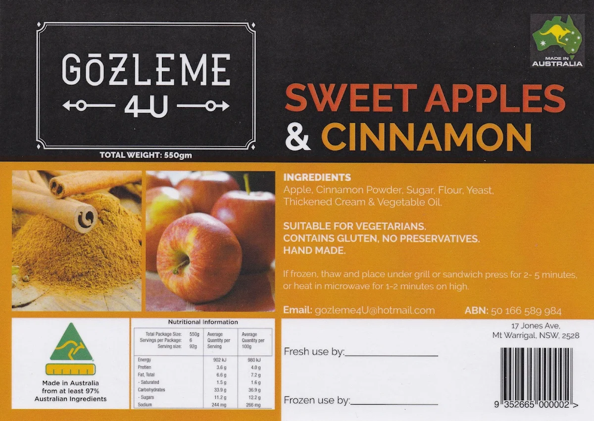 Menu, Gozleme 4U & Burek Shop