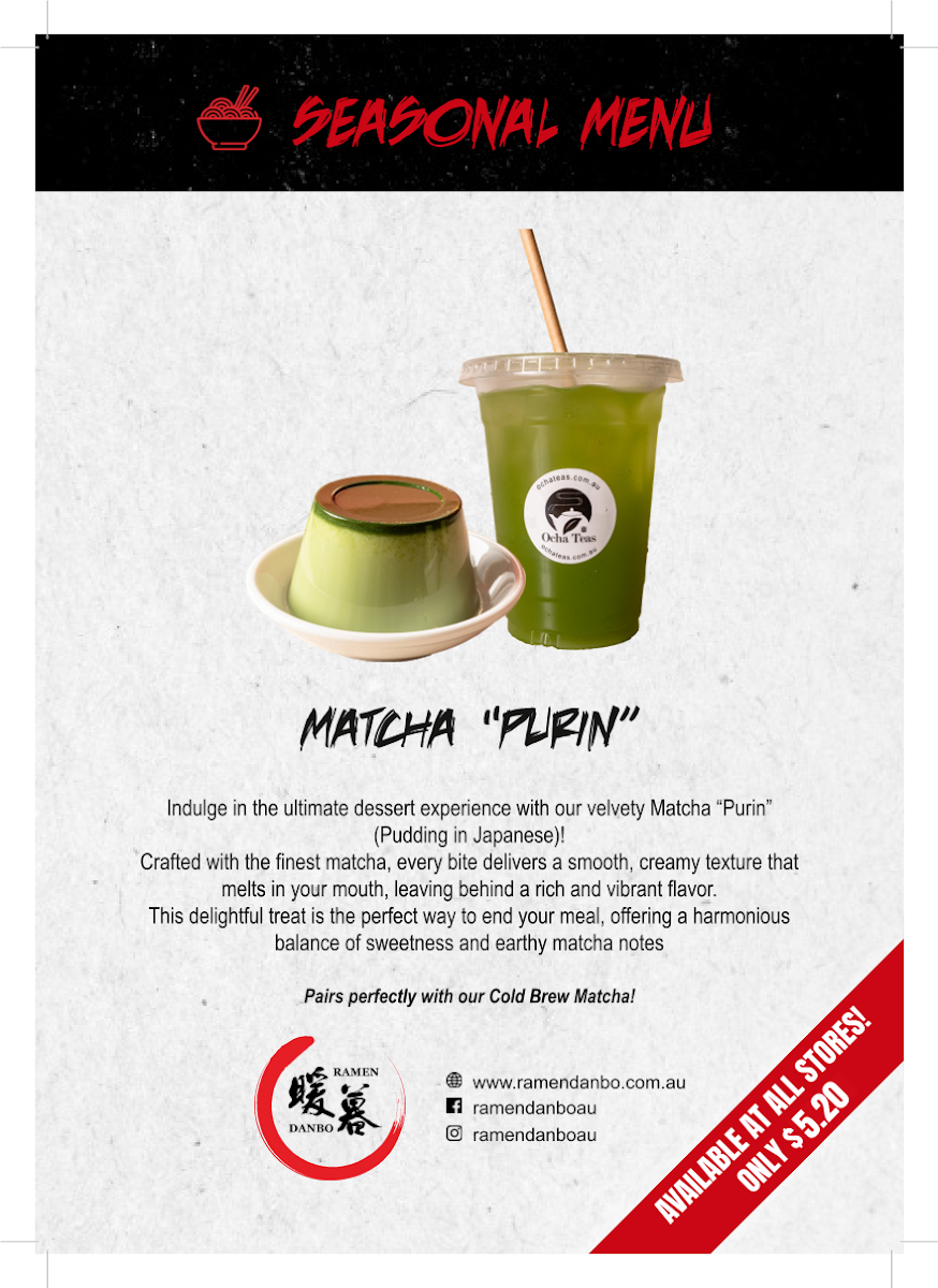 Menu, Ramen Danbo Sunnybank Hills