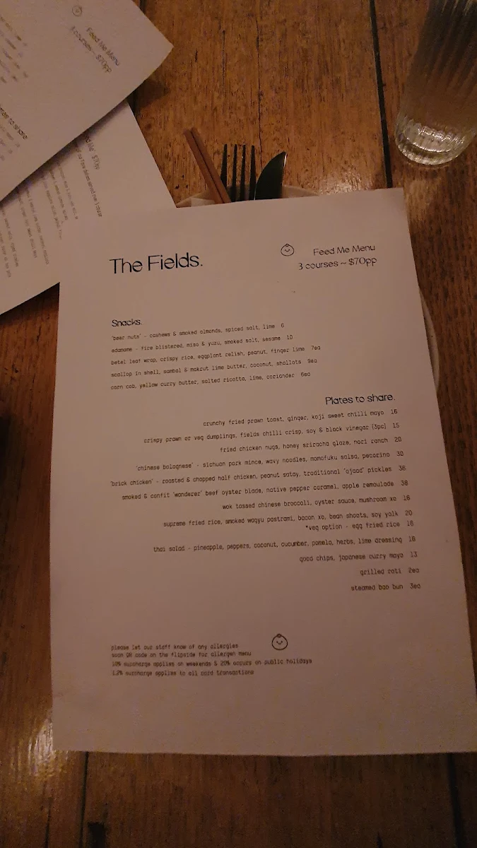Menu, The Fields