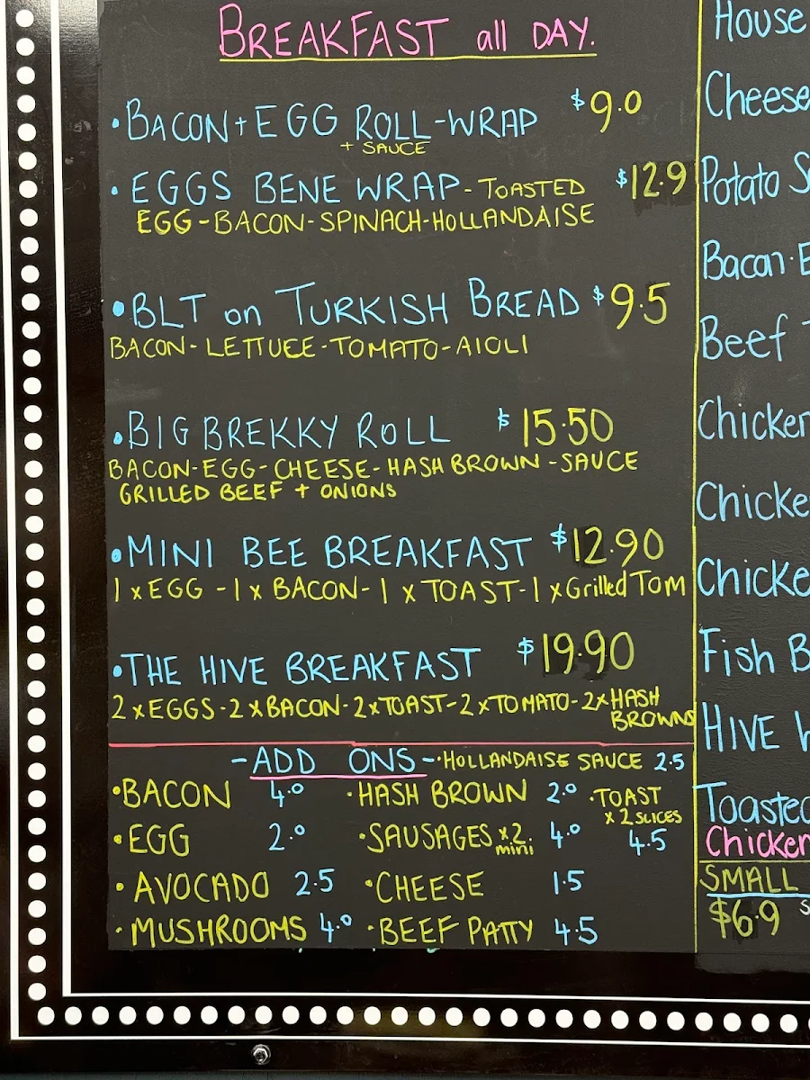 Menu, The Hungry Hive Cafe