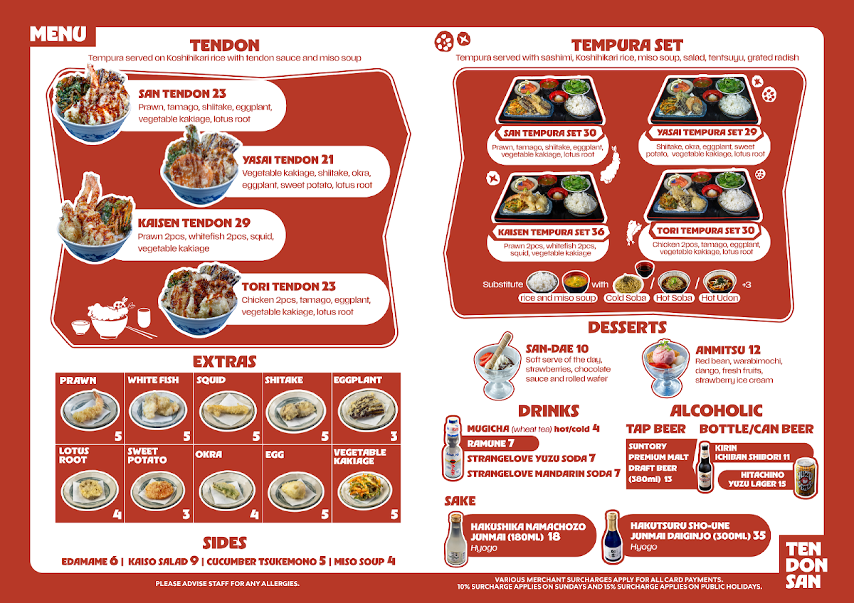 Menu, Ten Don San