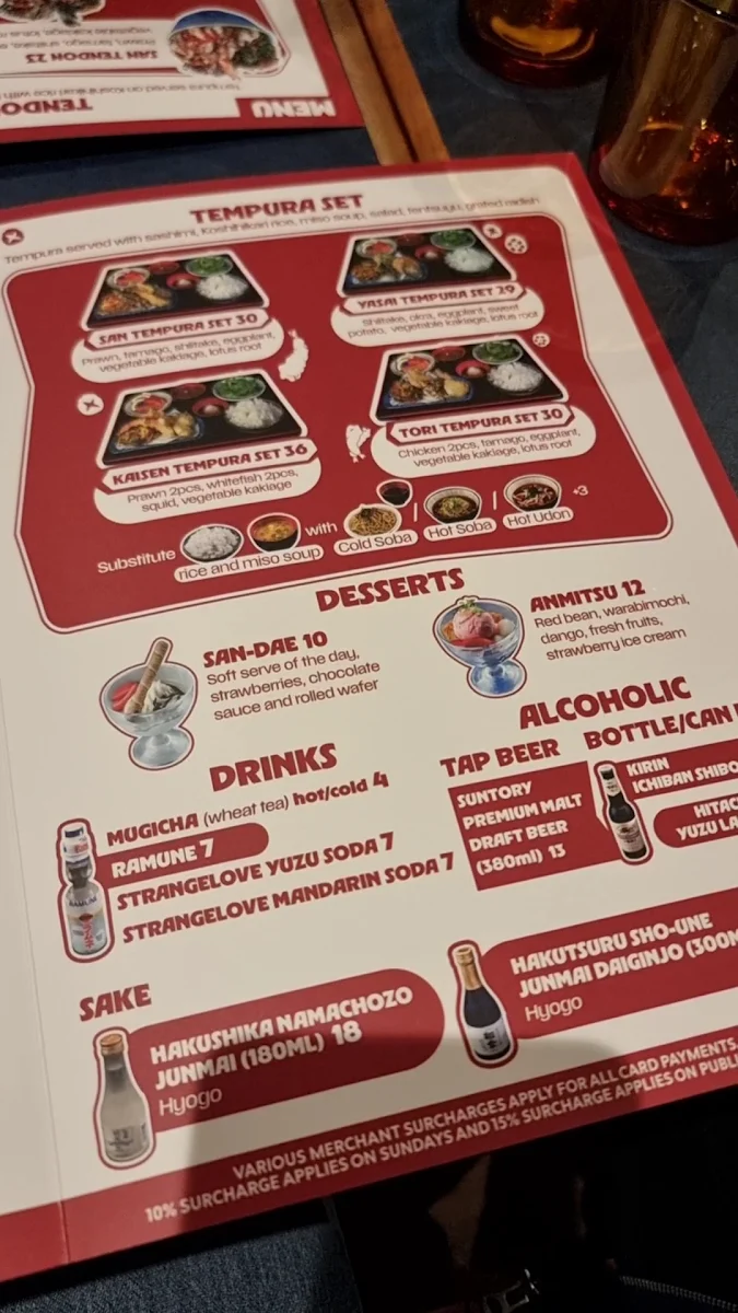 Menu, Ten Don San