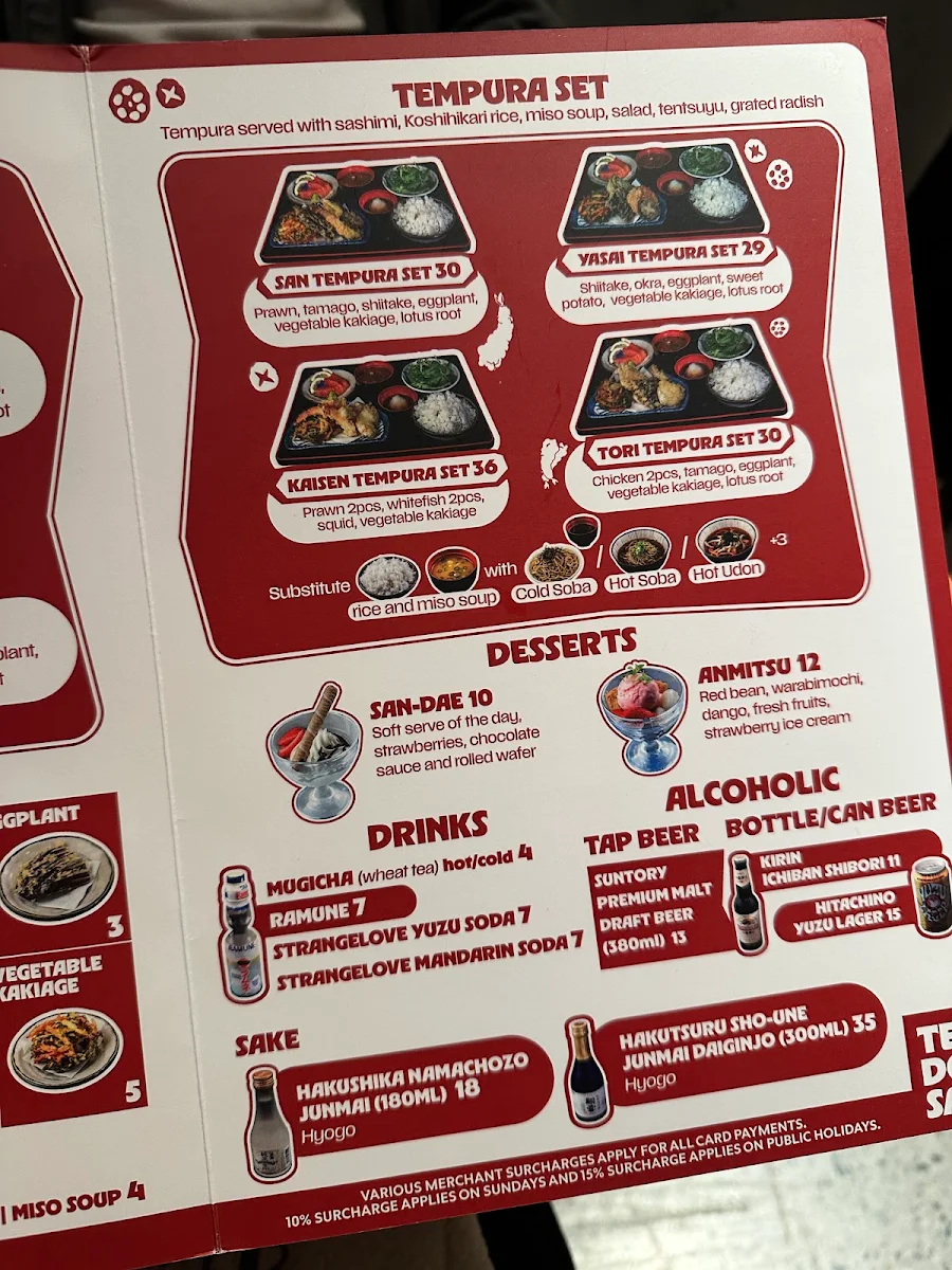 Menu, Ten Don San